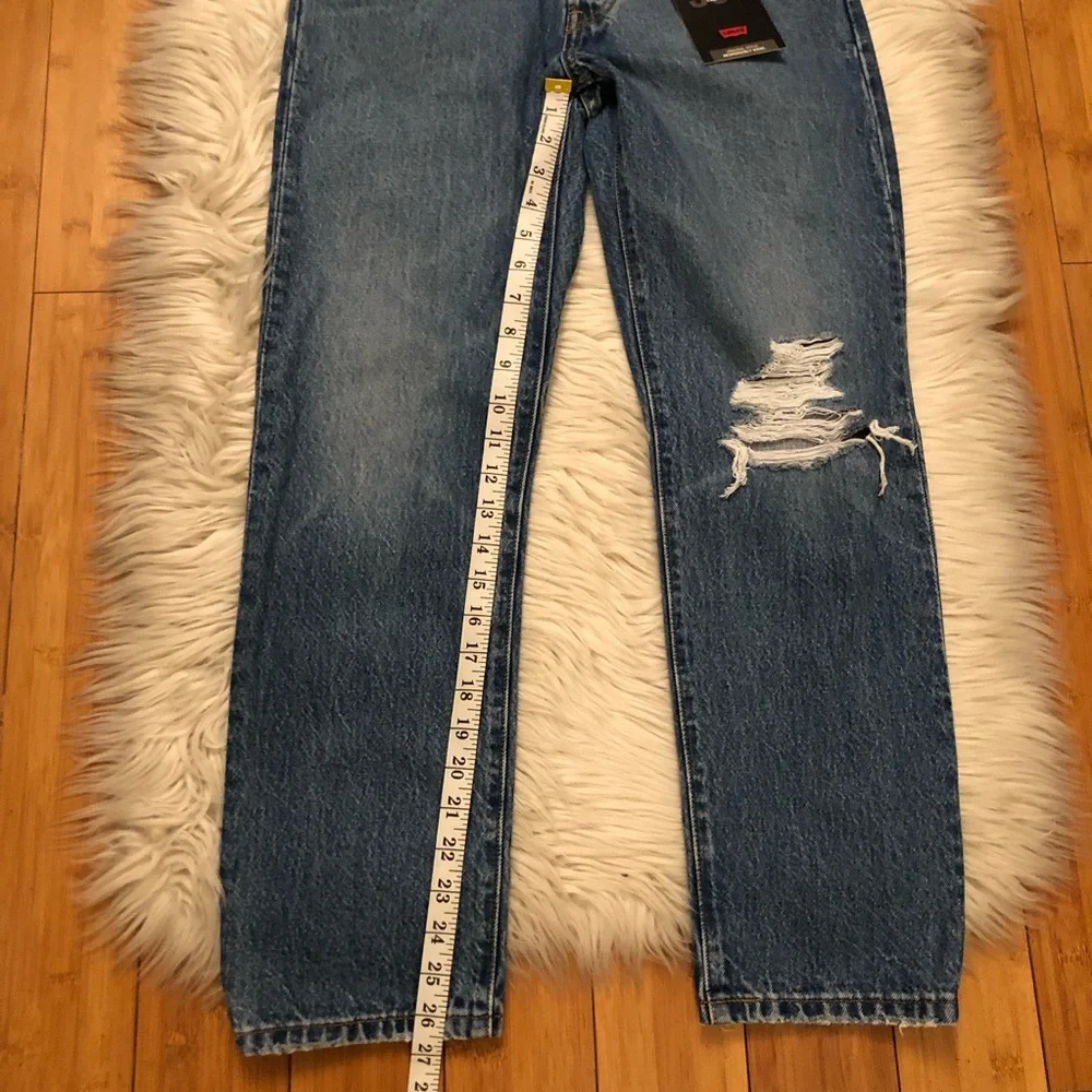 Levi’s 501 Original High Rise Straight Leg Cropped Blue Denim Premium Jeans 26